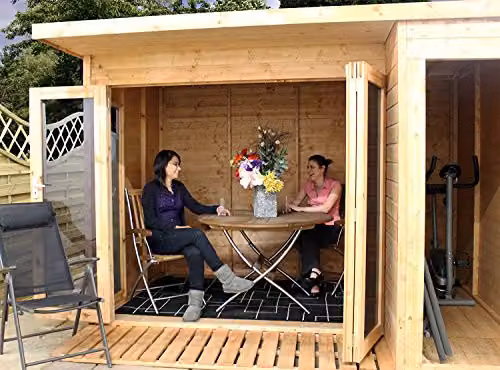 Mercia Brown Wooden Log Cabin Summerhouse Garden Shed with Window, W/D/H: 350.5 x 243.84 x 210.95 cm – 3