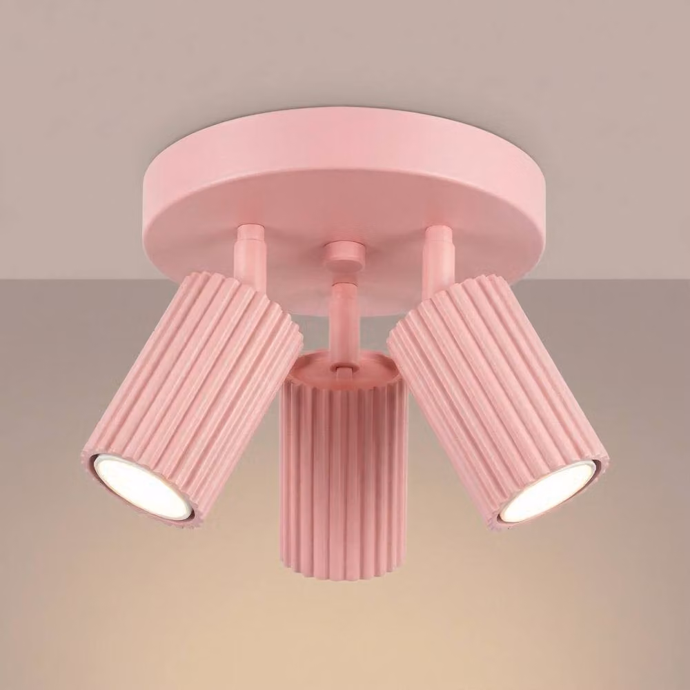 Sollux Lighting minimalist Pink metal Cylinder Ceiling Lamp, 3-Light, W/D/H: 18 x 19.5 x 19.5 cm – 2