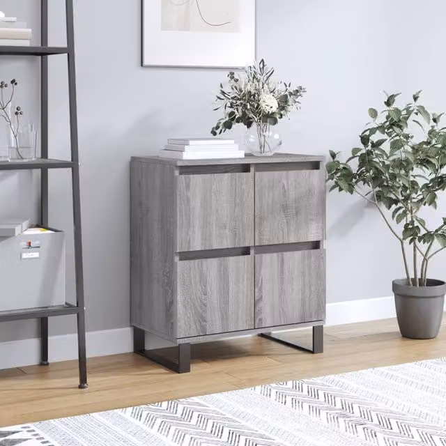Berkfield Home Grey Sonoma Sideboard in Engineered Wood, W/D/H: 60 x 35 x 70 cm