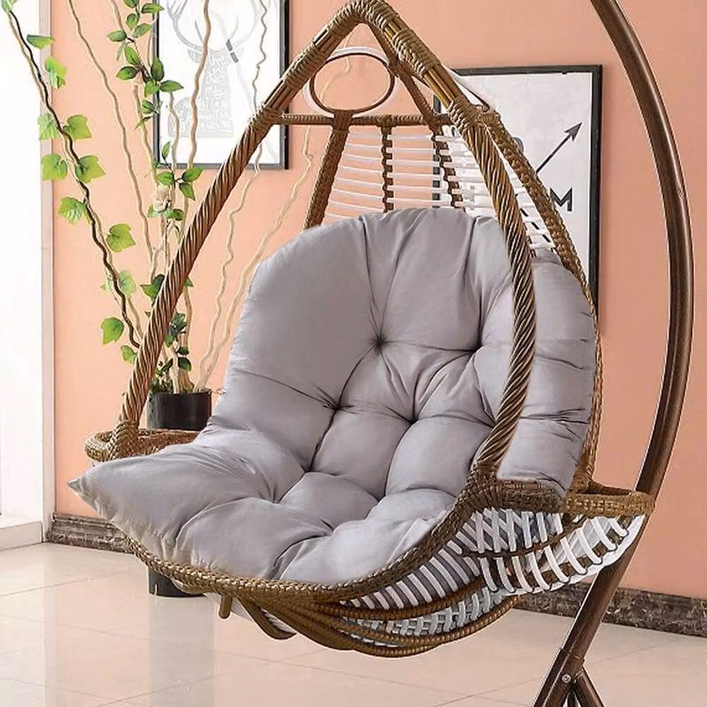 FORGEVIO Ergonomic Oval Egg Chair Cushion Seat Pad for Hanging Garden Chairs in Grey, W: 100 cm x L: 190 cm – 3