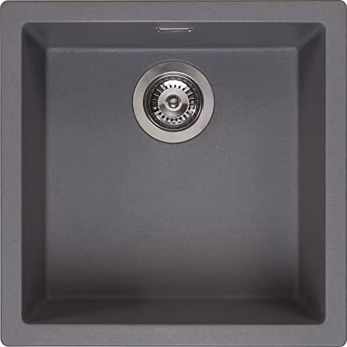 Reginox Amsterdam 40 GS Single Bowl Integrated Regi-Granite Kitchen Sink in Grey Silvery