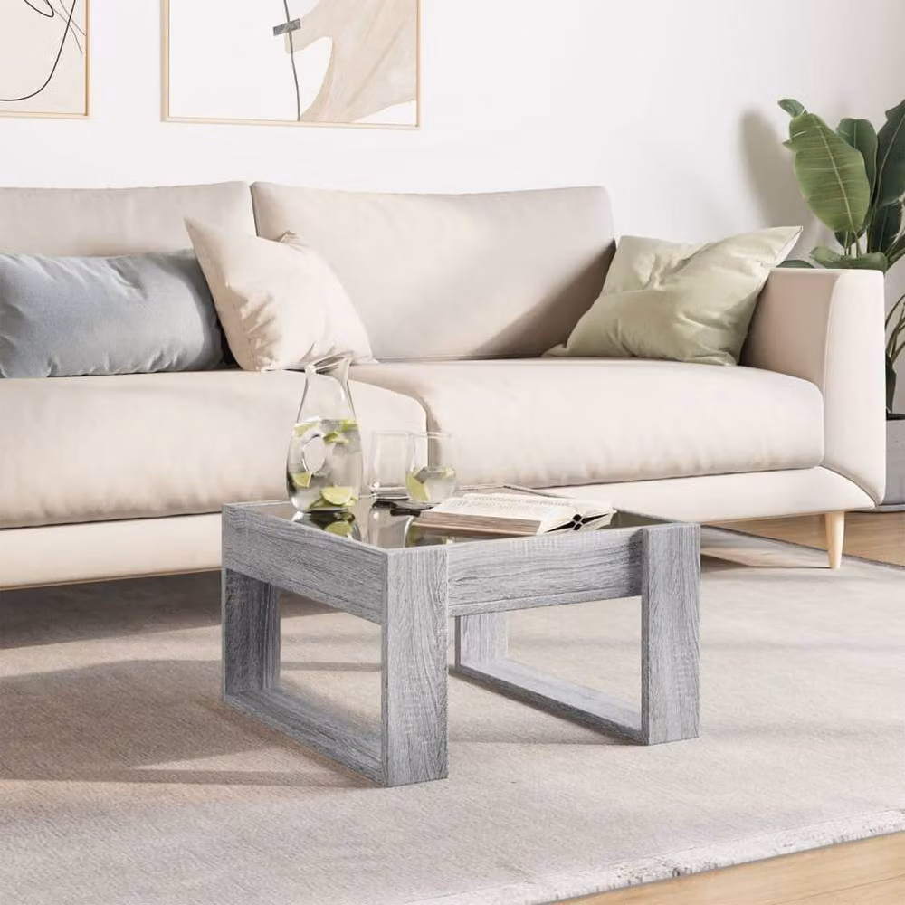 Berkfield Home Infinity LED Decorative Coffee Table in Grey Sonoma, W/D/H: 50 x 53 x 30 cm – 2