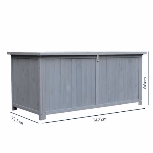 AIRWAVE Wooden Garden Storage Box with Lockable Showerproof Lid, 468L Capacity – 2