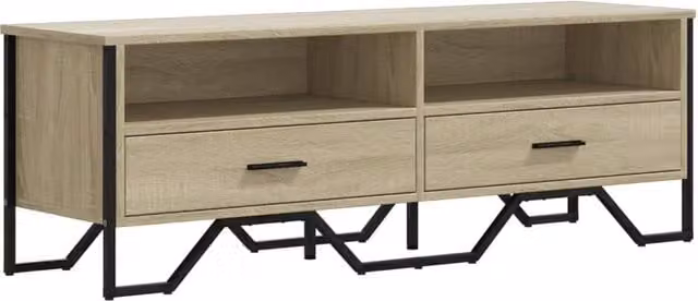 Berkfield Home Sonoma Oak TV Cabinet in Light Tan Beige, W/D/H: 122 x 41 x 41 cm – 1