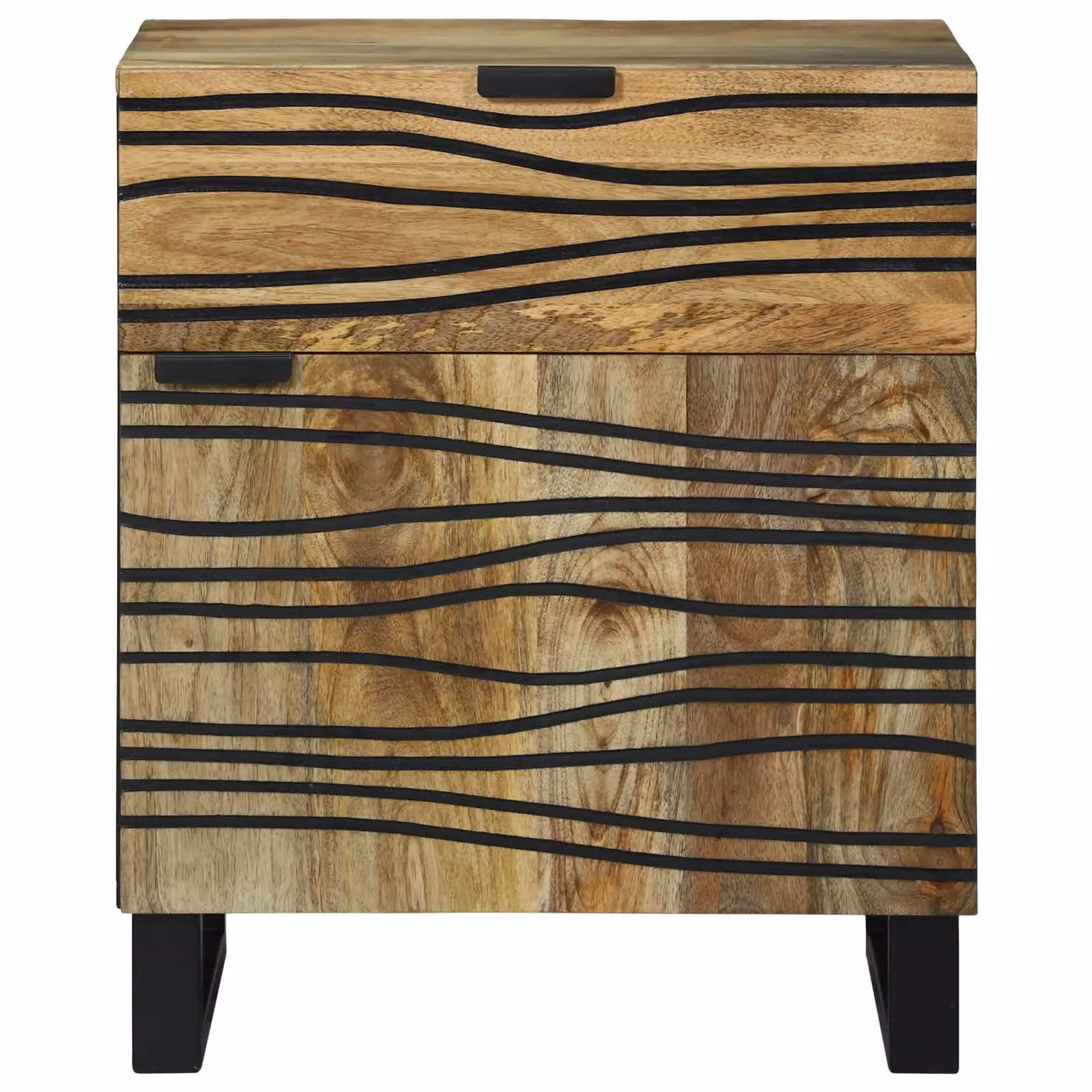 Berkfield Home Bedside Cabinet in Brown Solid Mango Wood W/D/H: 50 x 33 x 60 cm – 3