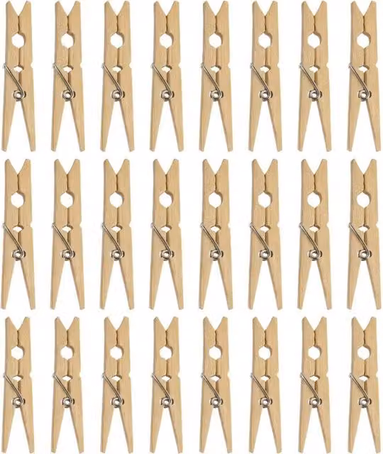 Bedsland Heavy Duty Natural Wooden Cloth Pegs, 24 Pack, Brown – 1