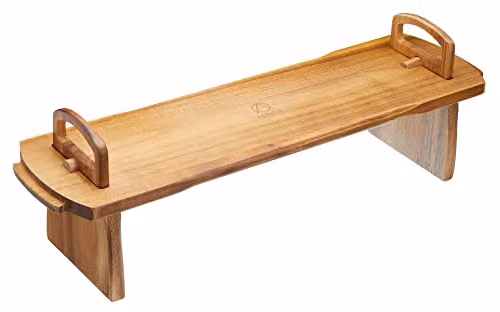 Artesa Solid Wood Rectangular Antipasti Platform Platter in Brown and Multicolour, W/D/H: 52 x 15 x 17 cm – 1