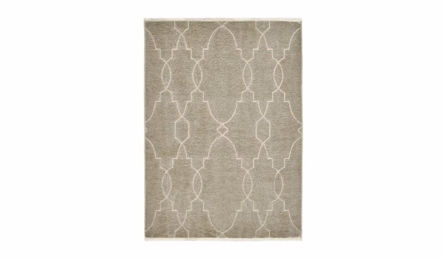 Cheap Furniture Warehouse Modern Geometric Chenille Flatweave Rug in Brown and Beige, W: 120 cm, L: 170 cm