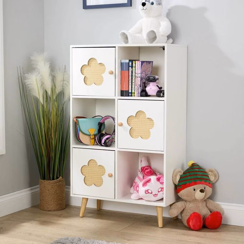 FORGEVIO Modern White Wood Storage Cabinet with 3 Hinged Doors and 3 Internal Shelves – 2