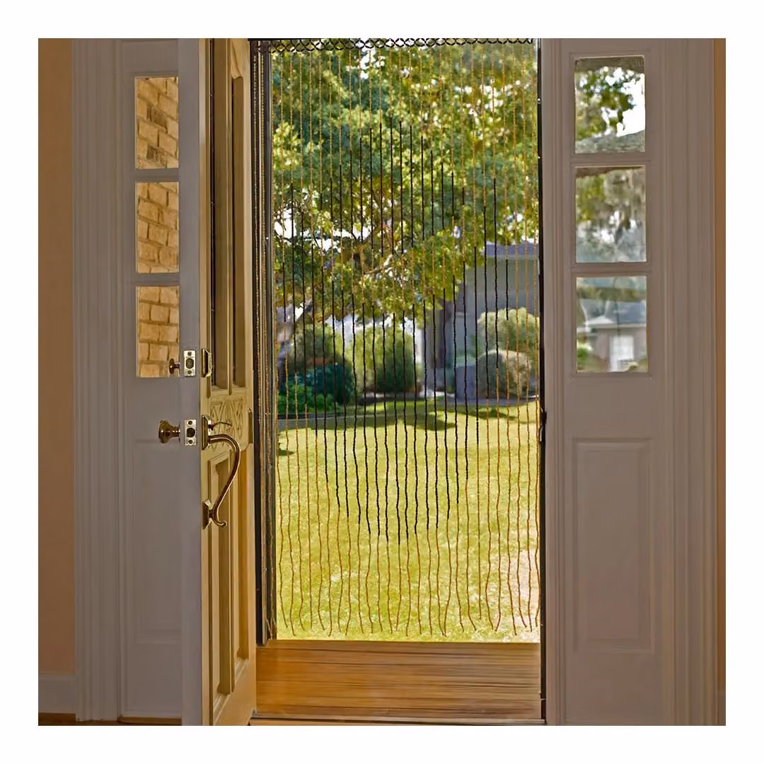 JVL Tuscany Lotus Wooden Beaded Door Curtain Screen, Multicolour, W: 90 cm, H: 175 cm – 2