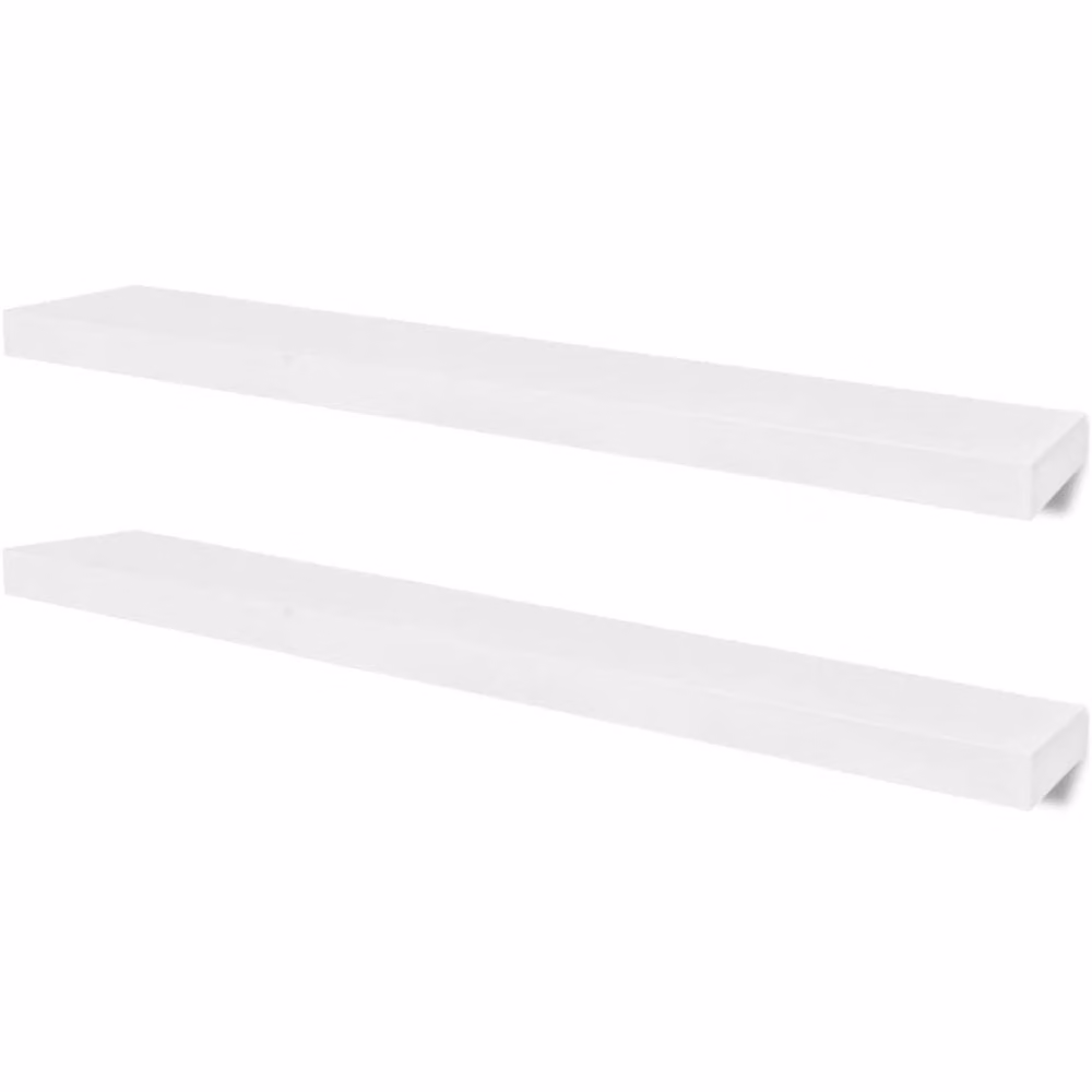 Berkfield Home Set of 4 White Wall Mounted MDF Shelves, Width: 100 cm – 3