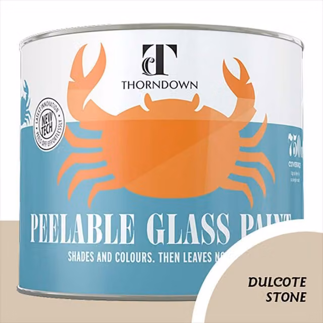 Thorndown Dulcote Stone Peelable Glass Paint in Satin Brown, 11.5 cm