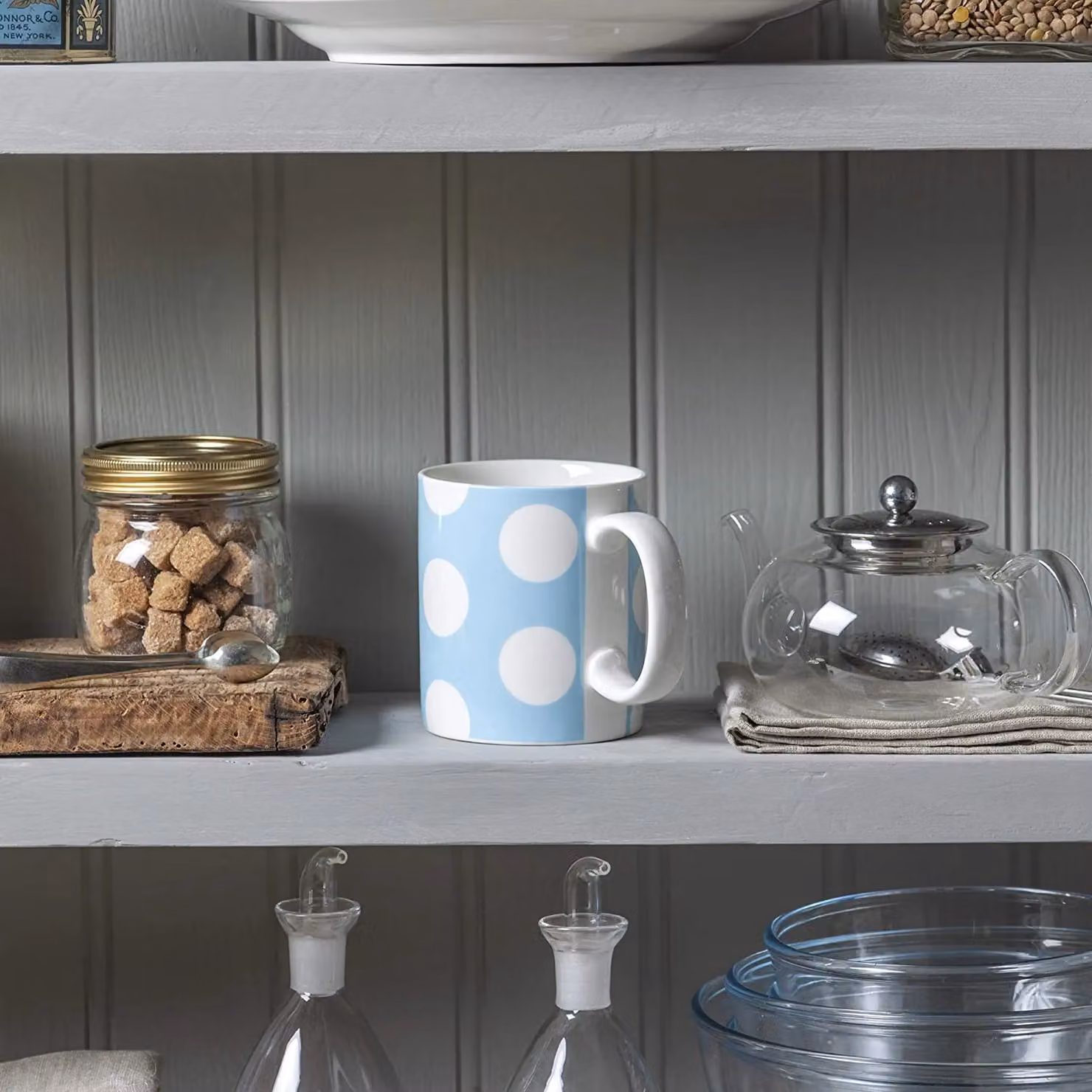WM Bartleet & Sons Blue and White Dotted Porcelain 1 Pint Mug, 568.26 ml – 4