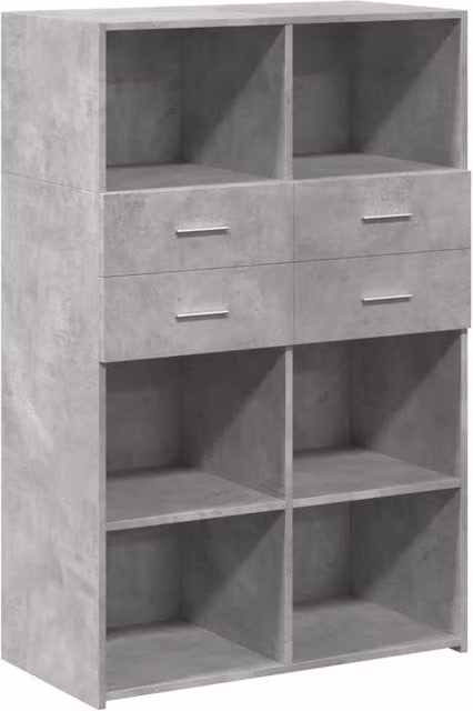 Berkfield Home Highboard in Concrete Grey, W/D/H: 80 x 42.5 x 124 cm – 1