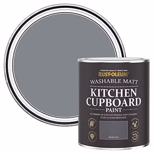 Rust-Oleum Water Based Kitchen Cupboard Paint in Matt Grey, 750ml