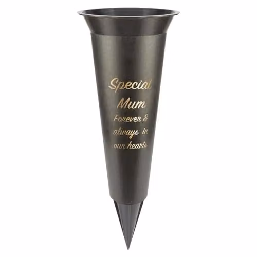 VFM e-Store Memorial Ornament Flower Pot, Black, W/D/H: 32.5 x 10 x 10 cm