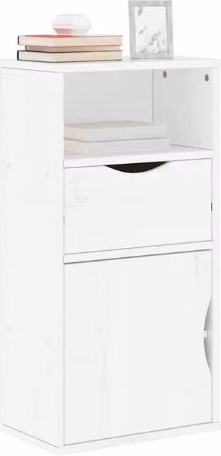 Berkfield Home ODDA Side Cabinet with Drawer in White Solid Pine, W: 40 cm, D: 24 cm, H: 79 cm – 1