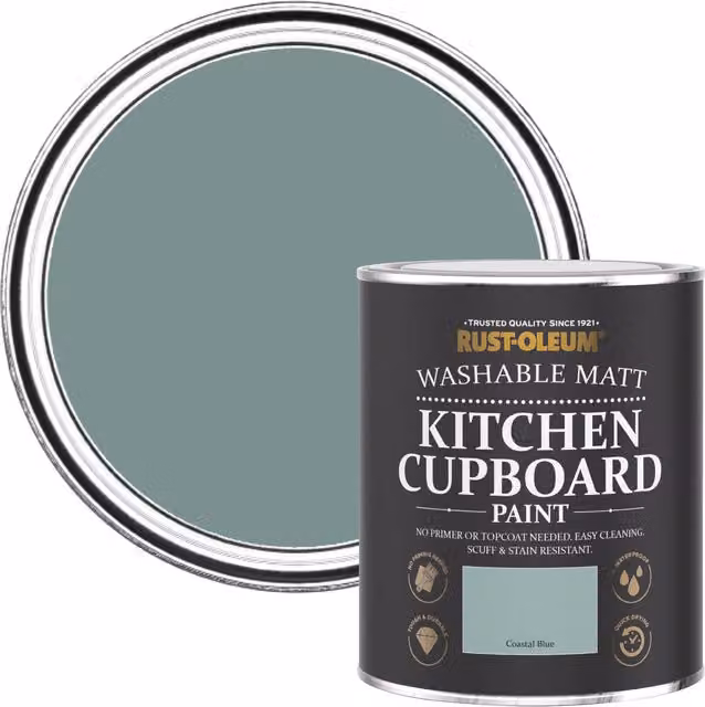 Rust-Oleum Chalky Kitchen Cupboard Paint in Matt Coastal Blue