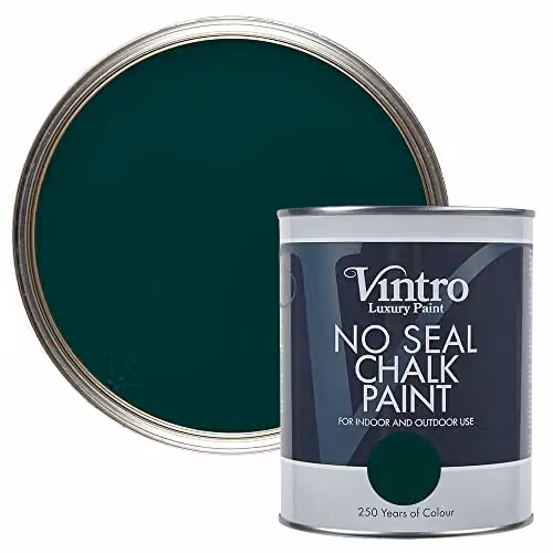 Vintro No Seal Chalk Paint in Woodpecker Green, 1 Litre – 1