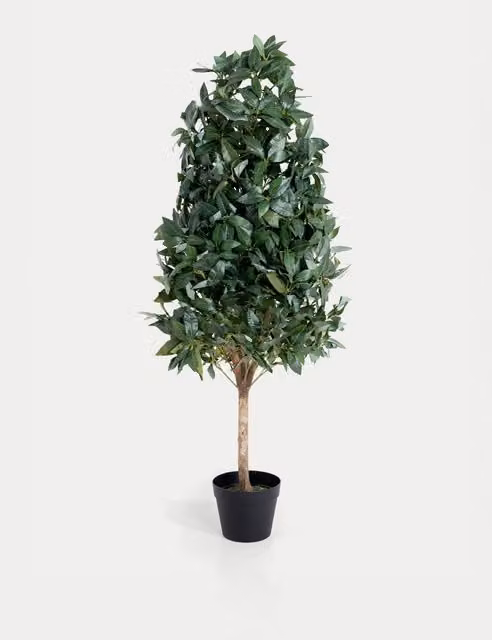 Blooming Artificial 4ft Bay Cone Tree in Pot, Green