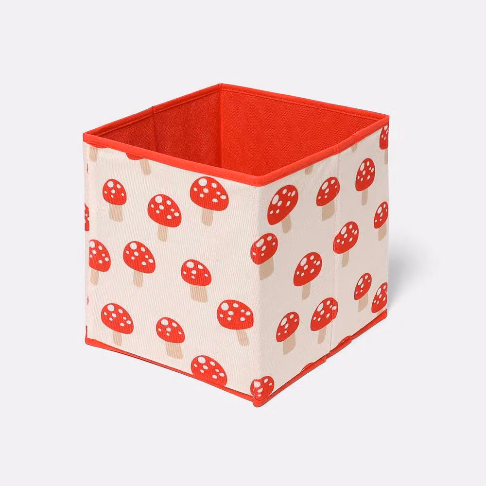 OHS 2 Pack Kids Printed Folding Cube Toy Organisers in Red – 2
