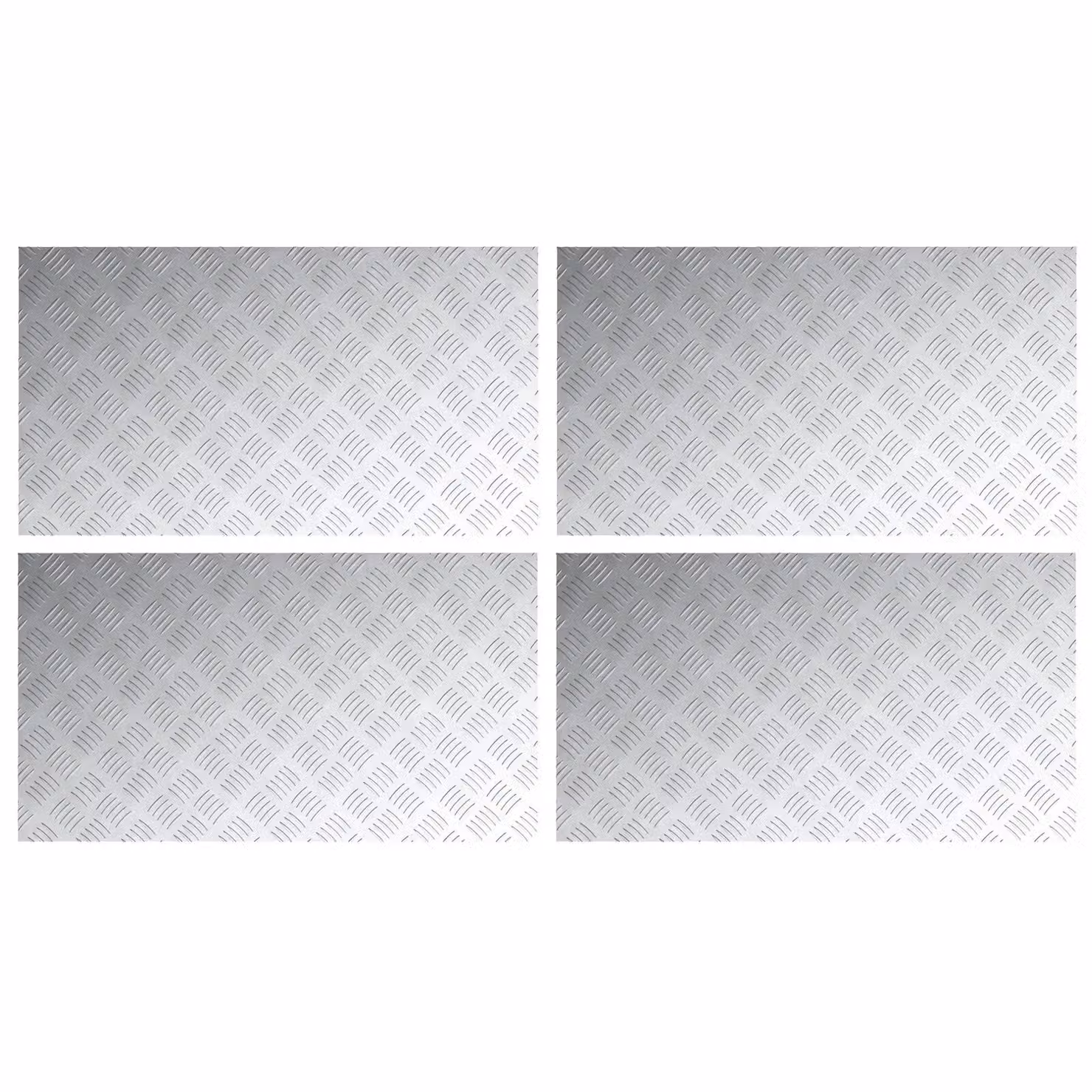 Berkfield Home Silver Aluminium Anti-Slip Checker Plate Sheets, 4 Pack, W: 90 cm, D: 50 cm – 1