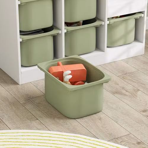 AIYAPLAY Kids Toy Storage Organiser with 6 Removable Bins, Green, W/D/H: 90 x 38.5 x 38.5 cm – 3