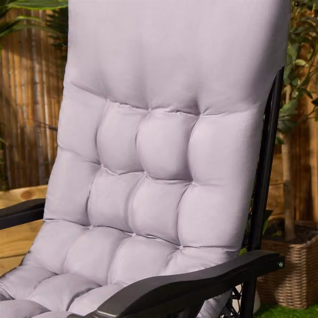 OHS Outdoor Sun Lounger with Filled Cushion in Grey