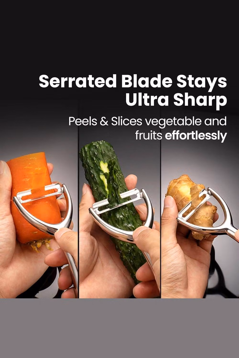 Gourmet Easy Stainless Steel I-Shaped and Y-Shaped Peeler Set in Silver – 4