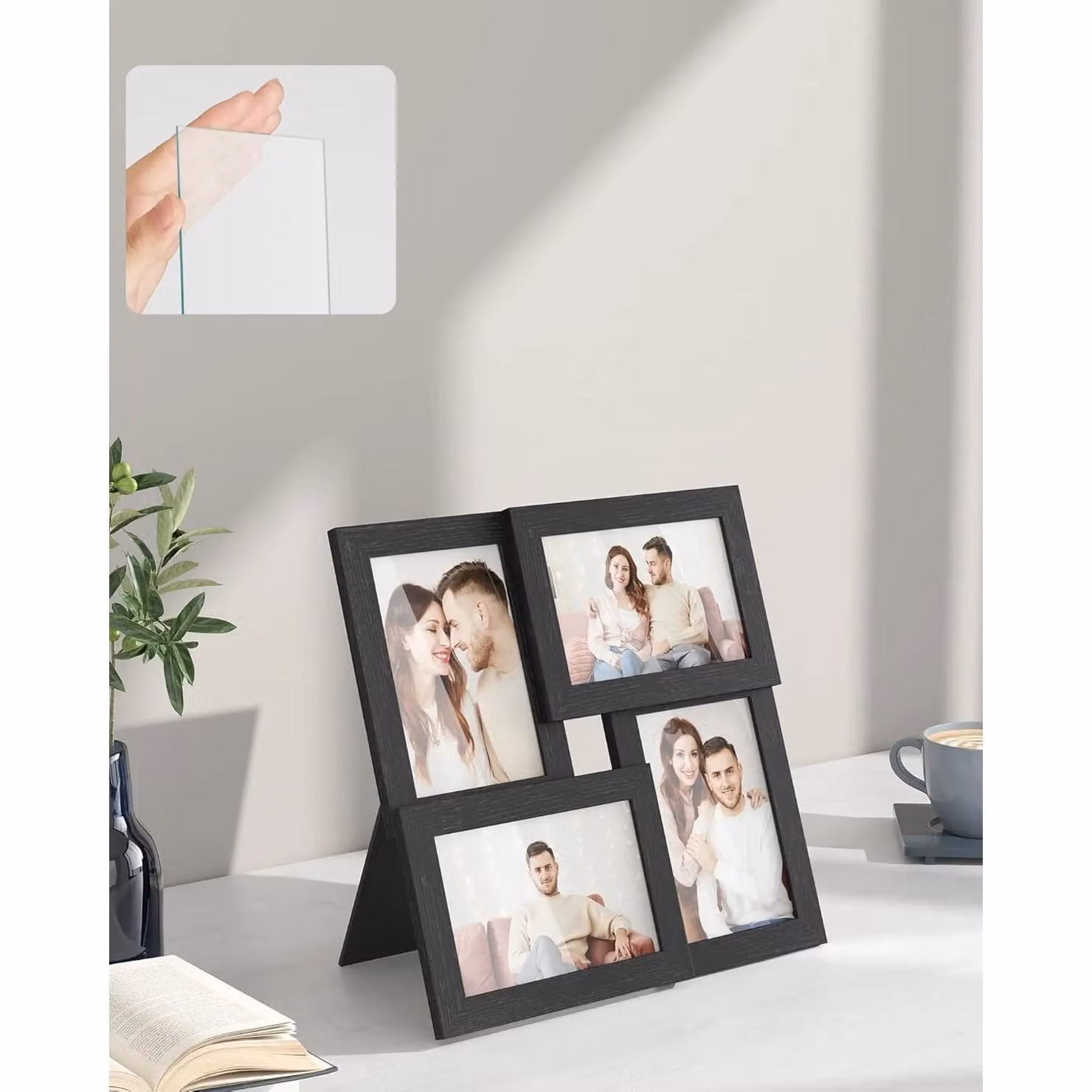 SONGMICS Multi Picture Wall Frame Set, Black Gallery Collage for 10x15 cm Photos – 3