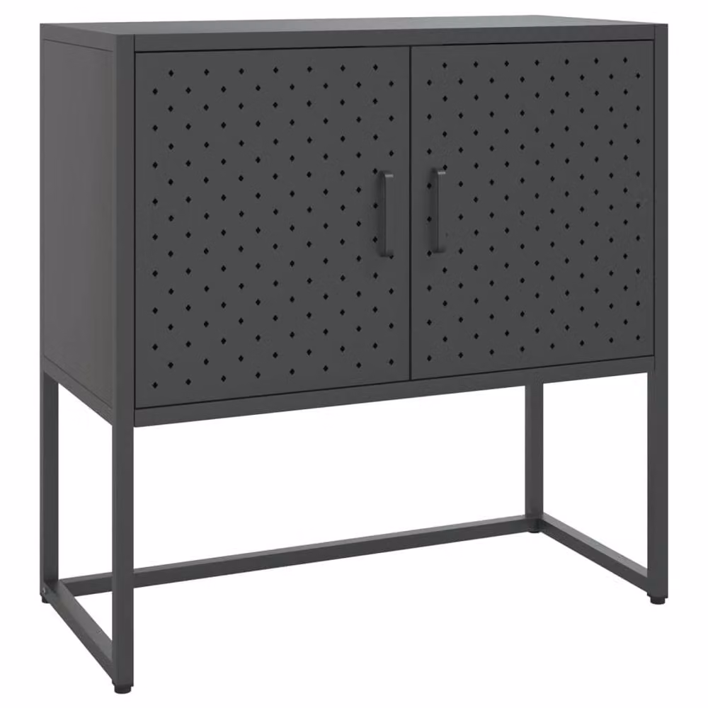 Berkfield Home Anthracite and Black Metal Sideboard, W/D/H: 75 x 35 x 75 cm – 2
