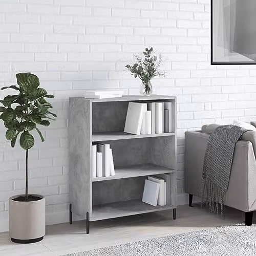 vidaXL Modern Freestanding Shelf Cabinet in Grey, W/D/H: 69.5 x 32.5 x 90 cm – 2
