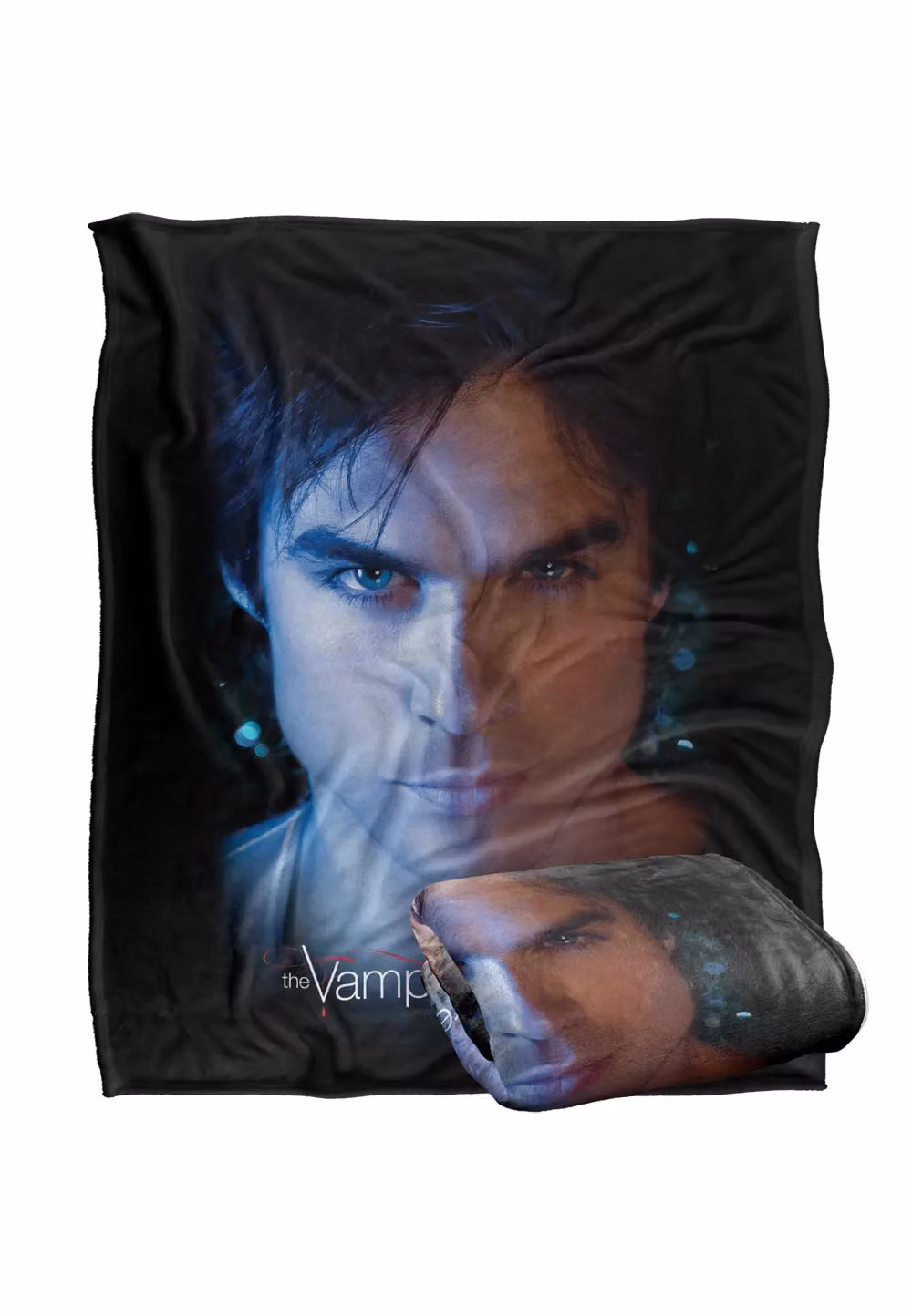 LOGOVISION Vampire Diaries Damon Eyes Officially Licensed Super Soft Fleece Throw Blanket, White and Multicolour, W/D/H: 152 x 127 cm – 7