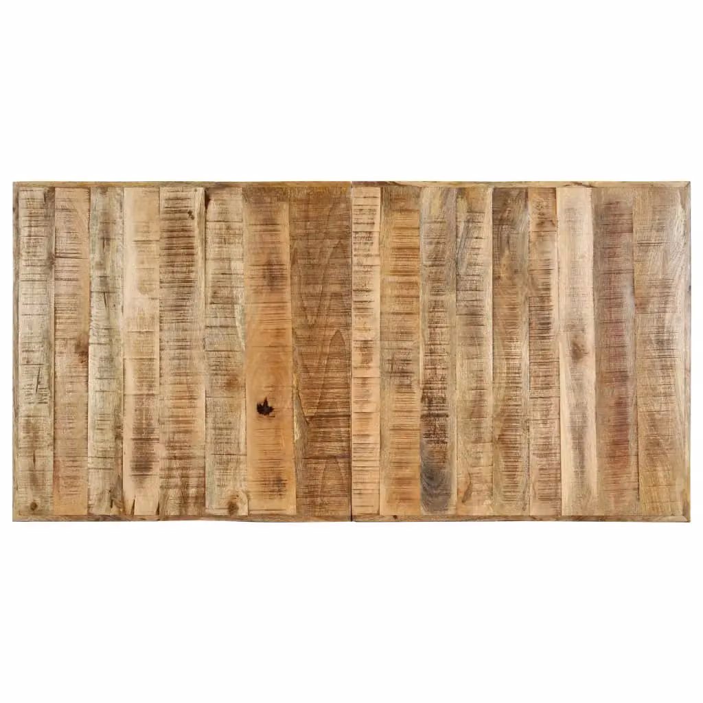 Berkfield Home Rectangular Dining Table in Brown Solid Rough Mango Wood, W/D/H: 160 x 80 x 75 cm – 3