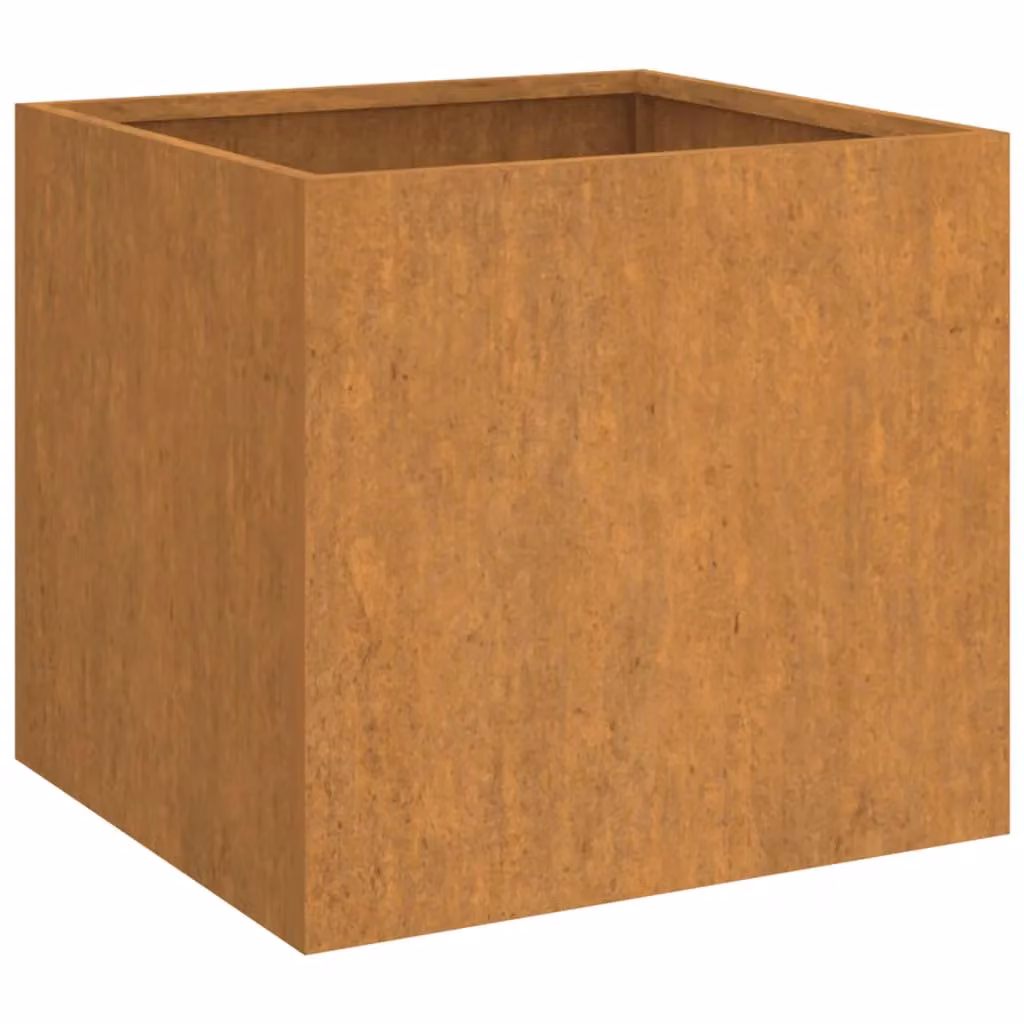 Berkfield Home Brown Corten Steel Ornamental Garden Planter Tub, W/D/H: 49 x 47 x 46 cm – 2