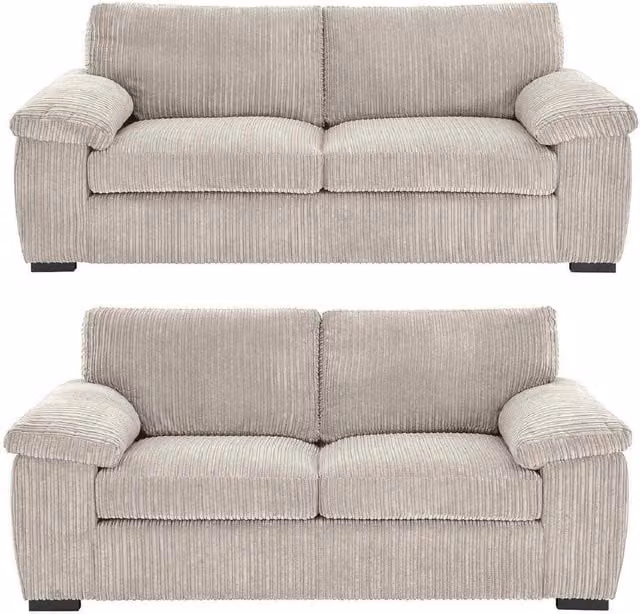 APK DESIGN Lilly Seater Sofa Set in Beige Jumbo Cord with Removable Foam Covers