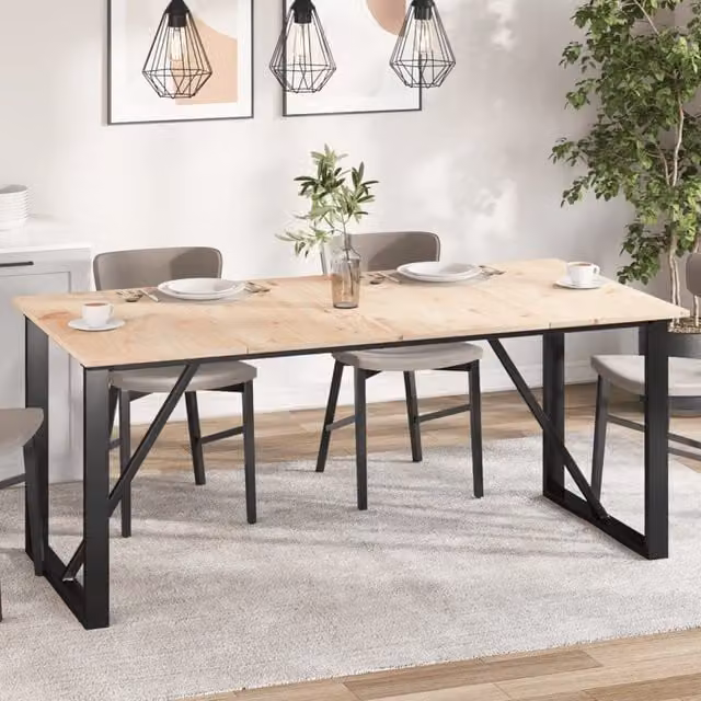 Berkfield Home Set of 4 Rectangular Solid Wood Pine Table Tops, Brown, W: 90 cm, D: 45 cm, H: 1.7 cm