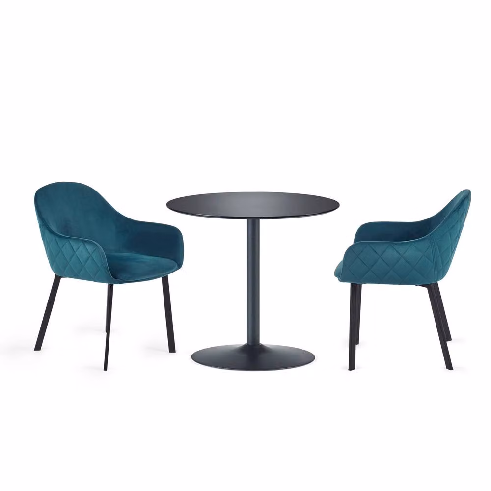 Cheshire Premium Nerano Round Dining Table in Black, Diameter: 100 cm – 4
