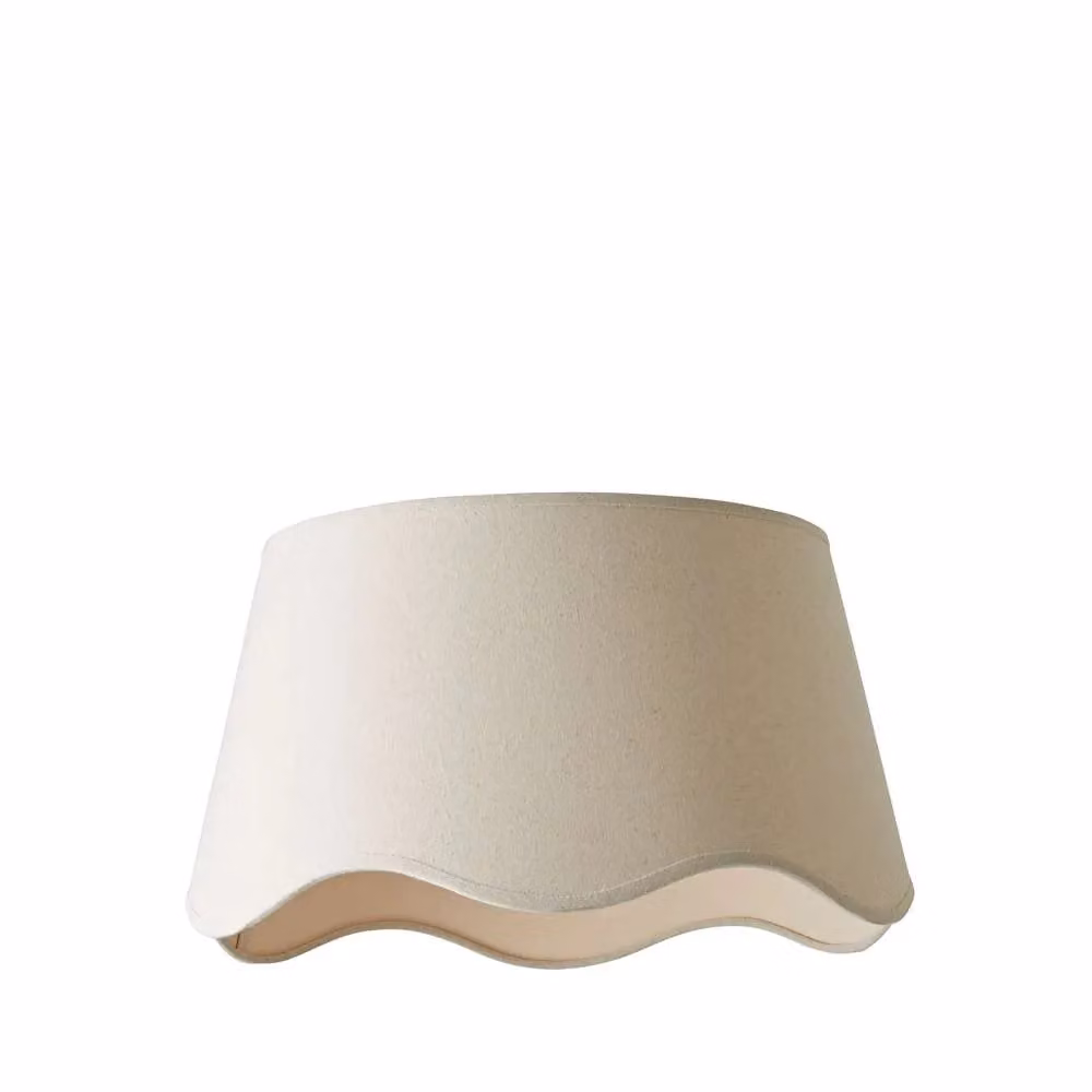 ValueLights Mabel Large Scallop Edge Linen Lamp Shade in Natural/Beige, Diameter: 30 cm – 3
