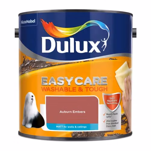 Dulux Easycare Matt Dispersion Paint, Red, 2.5L – 2