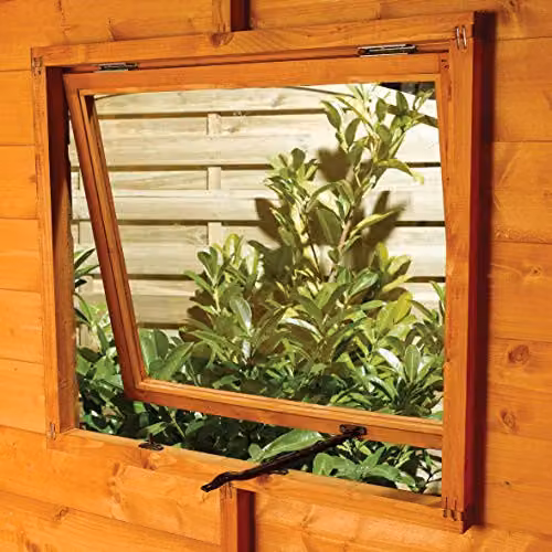 Rowlinsons Premier Range Wooden Garden Shed with Window in Brown, W: 166 cm, D: 215 cm, H: 220 cm – 2