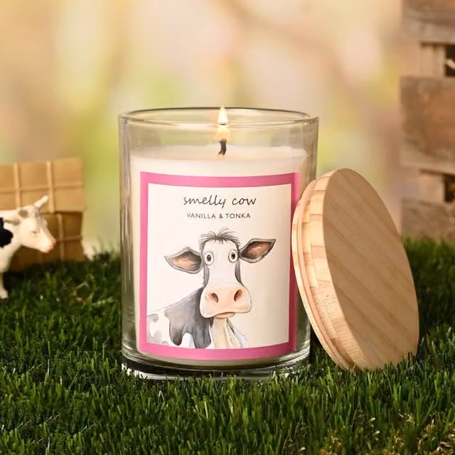 Funny Farm Smelly Cow Multicolour Tabletop Candle Figure