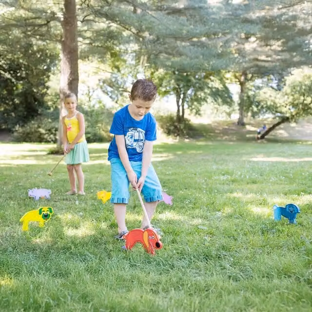 Buiten Speel Wooden Croquet Junior in Brown