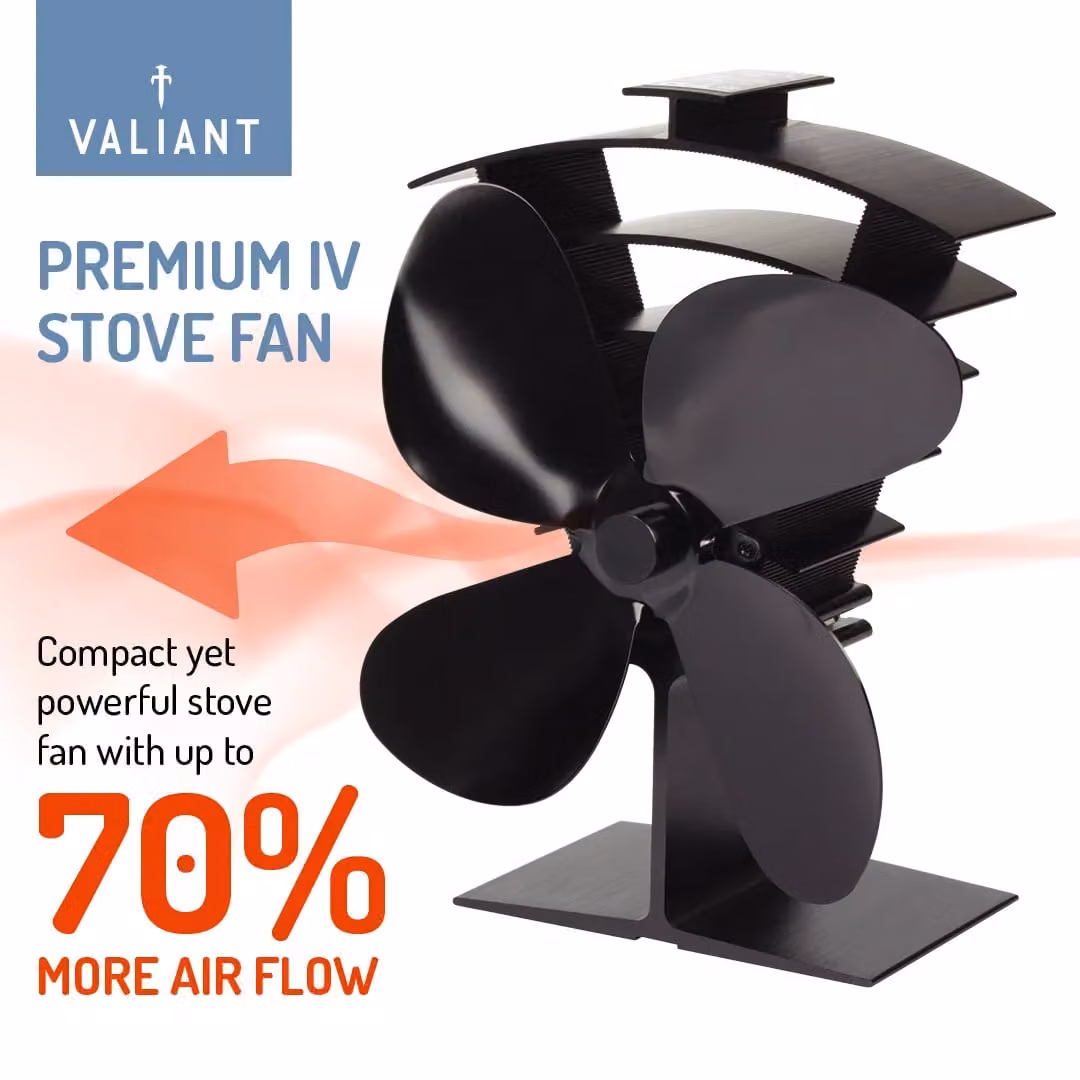 Valiant Premium IV Stove Fan Set with Red and Black Magnetic Thermometer and Moisture Meter for Timber and Brickwork – 3