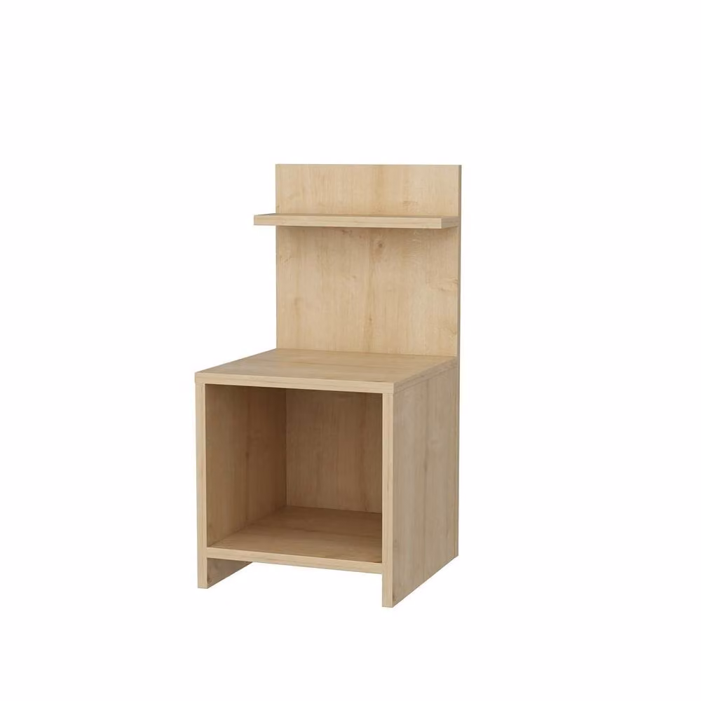 CALICOSY ULLMAN Bedside Table with 1 Niche, Brown Oak Wood Finish, Height: 72 cm – 3
