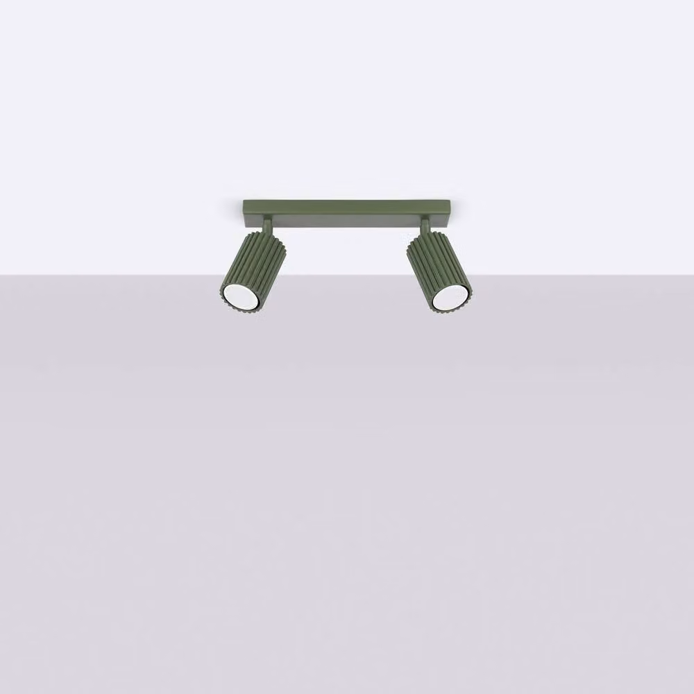 Sollux Lighting Minimalist Green Metal Ceiling Lamp with 2 Lights, W/D/H: 16.5 x 30 x 6.5 cm – 2