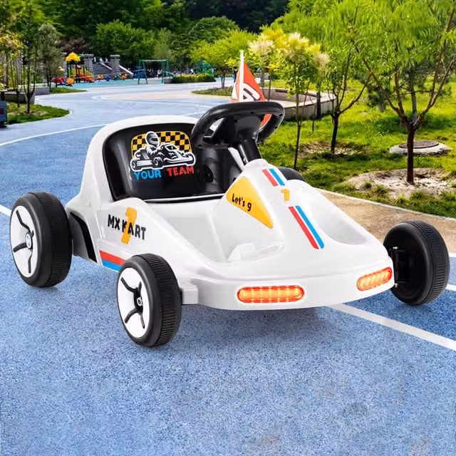 Costway Kids Electric Ride On Go Kart in White