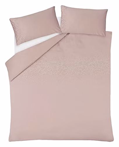 Sleepdown Gem Embellished Mako Satin Duvet Cover and Pillowcase Bedding Set, Pink, W: 230 cm, D: 220 cm – 3
