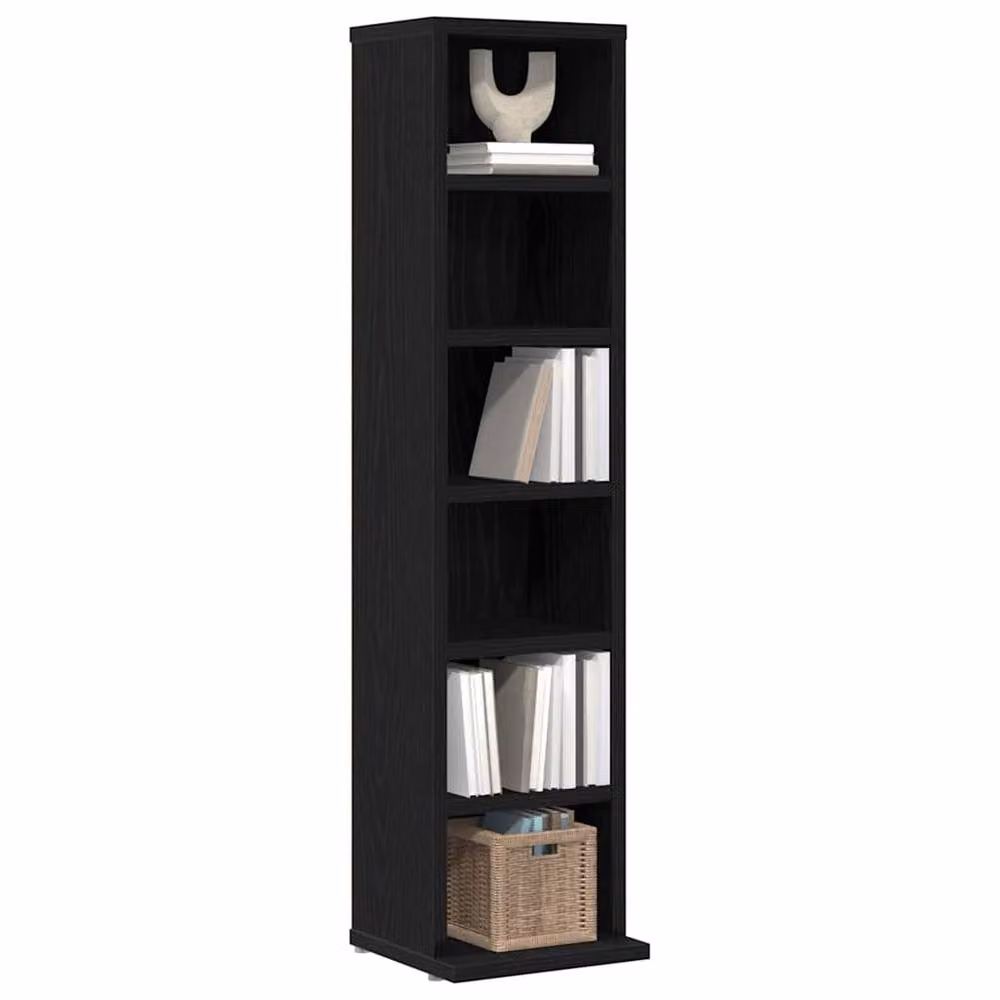 Berkfield Home Black Oak CD Cabinet, W/D/H: 21 x 20 x 88 cm – 3