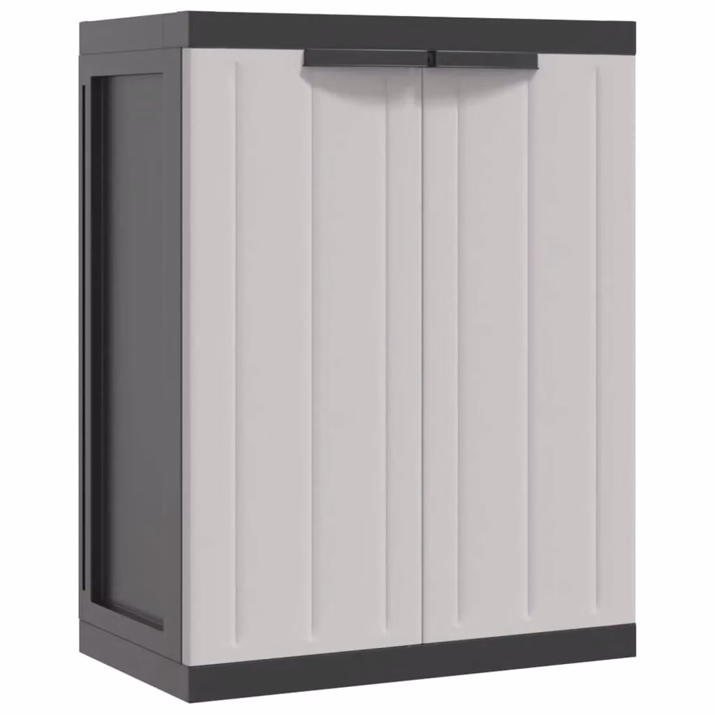 Berkfield Home Freestanding Outdoor Storage Cabinet in Grey and Black, W/D/H: 65 x 37 x 85 cm – 2